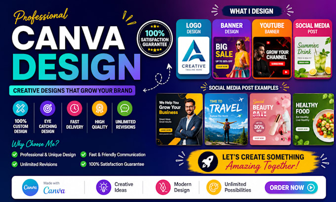 create professional canva designs for social media and business