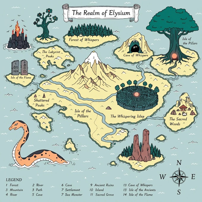 build fantasy map illustration for map