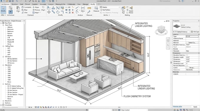 create a detailed architectural bim model in revit