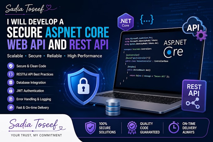 develop a secure aspnet core web API and rest API