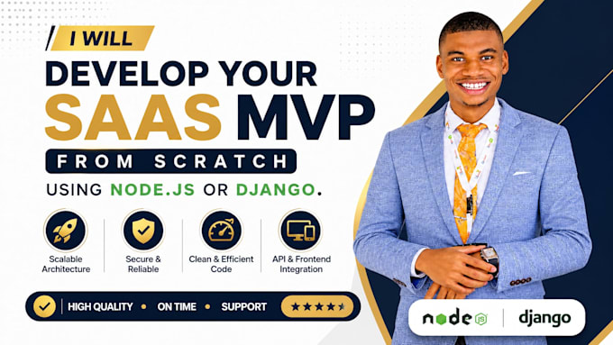 develop your saas mvp from scratch using node js or django