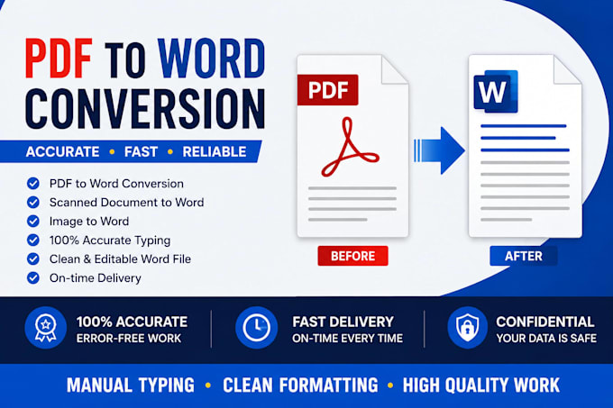 accurate copy typing and PDF to word conversion