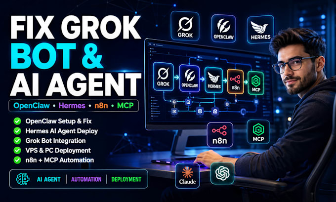 fix setup deploy grok bot openclaw hermes agent ai system vps pc n8n mcp