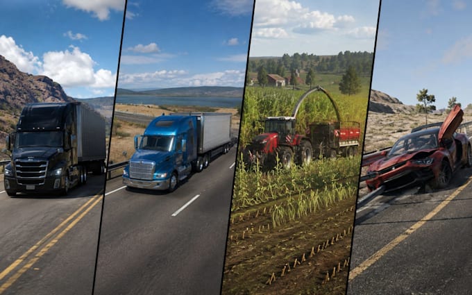 create ets2 ats fs22 and beamng custom trucks trailers maps skins
