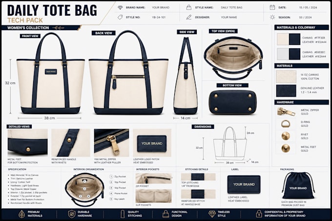 design bag tech pack, handbag, backpack, tote bag duffle bag for production