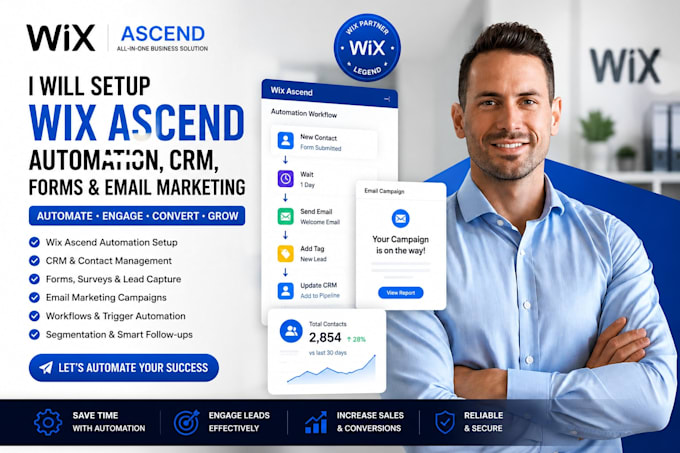 setup wix ascend automation CRM forms and email marketing
