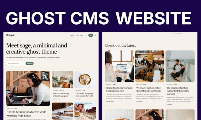 build ghost cms website, ghost blog website using ghost cms, customize ghost cms