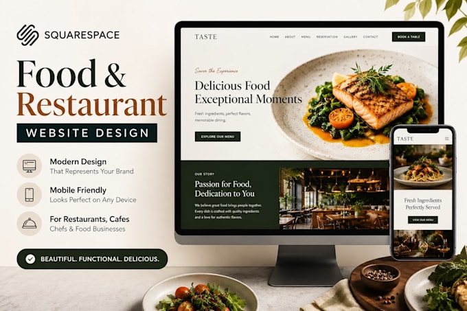 build, redesign squarespace food website, squarespace restaurant website design