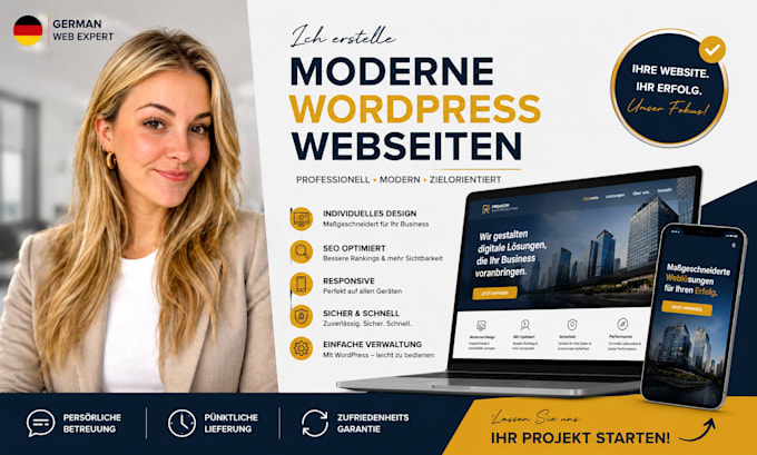 develop a modern german business website website development
