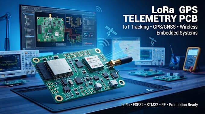 design lora gps telemetry pcb for iot tracking and wireless embedded systems