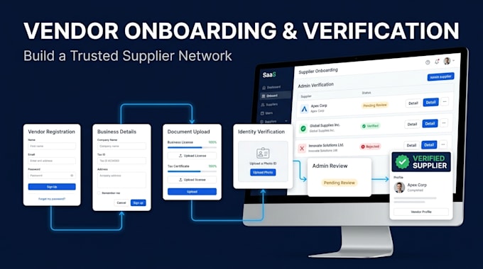 develop a supplier marketplace app with vendor onboarding verification