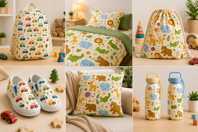 create pattern designs for fabric, products and branding