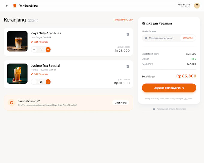 build websites for restaurants, cafés or coffee shops
