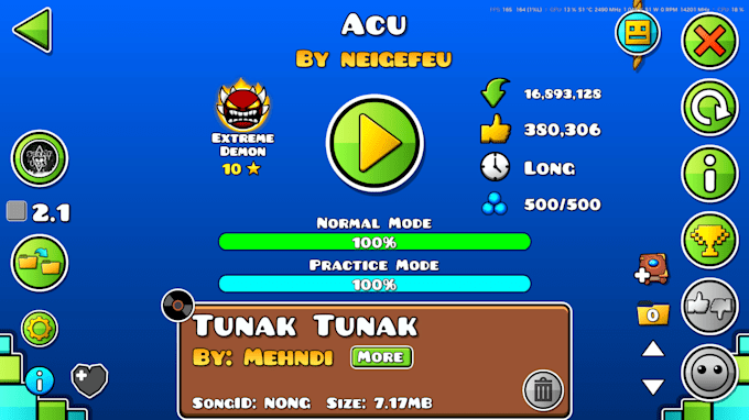 verify your geometry dash level up to insane demon difficulty