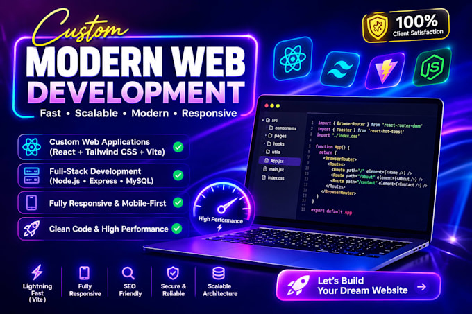 build a fast custom business website using react and vite