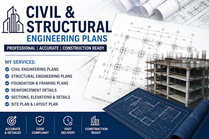 create a civil and structural engineering plans for construction set plan