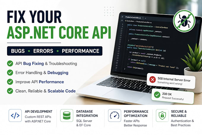 develop fix or optimize your asp dotnet core API backend