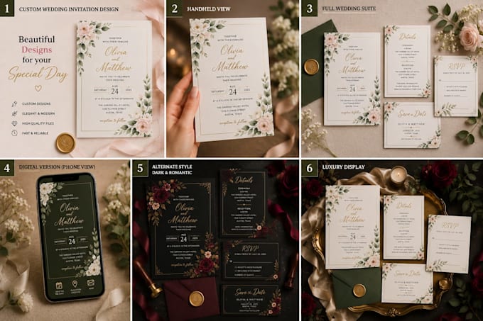 design a custom wedding invitation and stationery