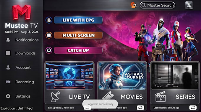 rebrand ios iptv app with vpn integration and admin panel