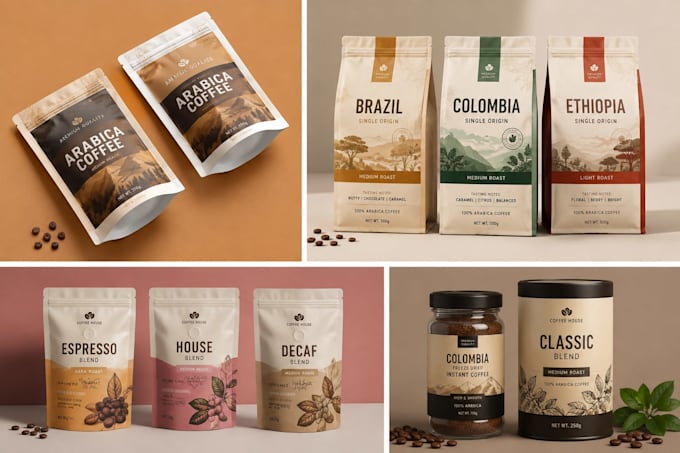 design coffee label, coffee bag packaging, coffee pouch, coffee label packaging