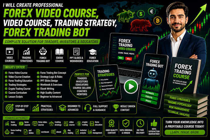 create forex video course, video course, trading strategy, forex trading bot