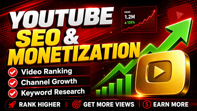 be your youtube SEO manager and monetization specialist