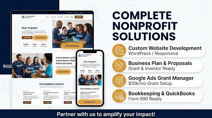 design nonprofit charity donation website