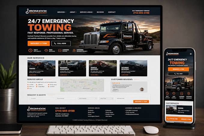 build trucking dispatch, logistics, freight, towing website