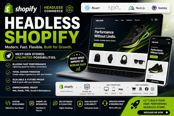 create shopify hydrogen headless storefront react oxygen API ecommerce developer