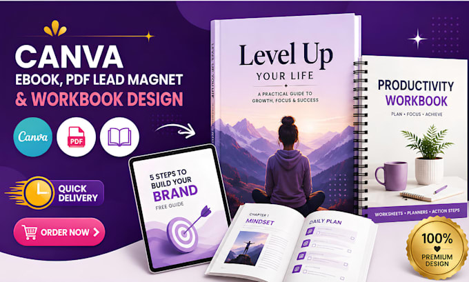 create canva ebook design, pdf lead magnet, canva book design, workbook