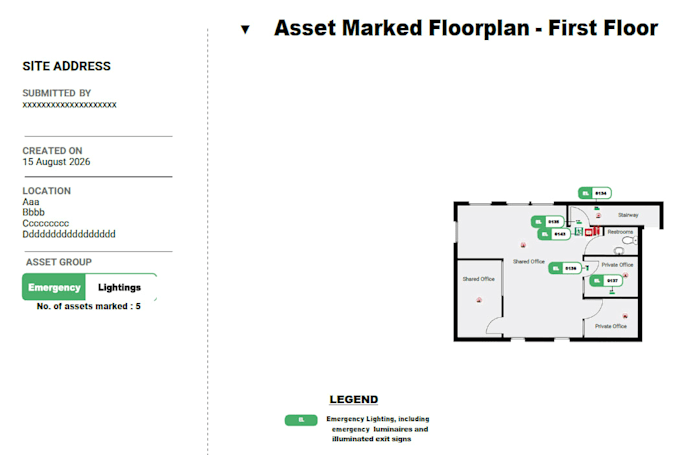 create asset marked floor plan