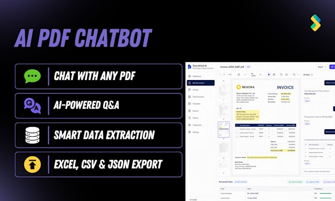 build an ai PDF chatbot for document q and a and data extraction