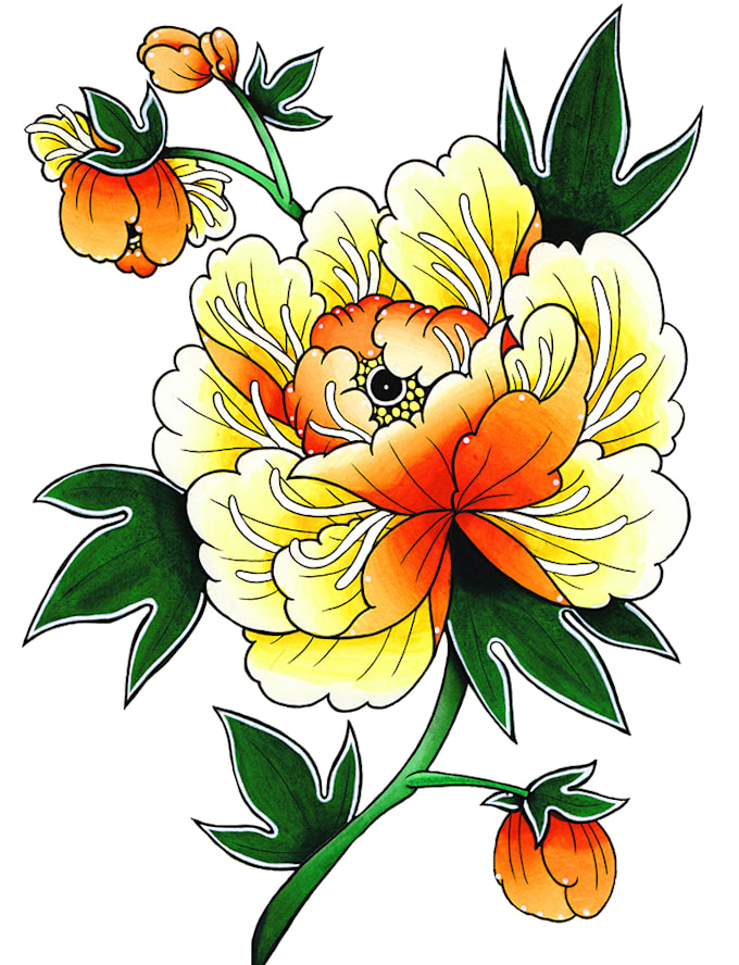 create a rad traditional tattoo design