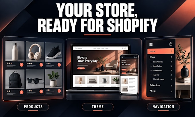 migrate woocommerce, wix, squarespace or etsy stores to shopify