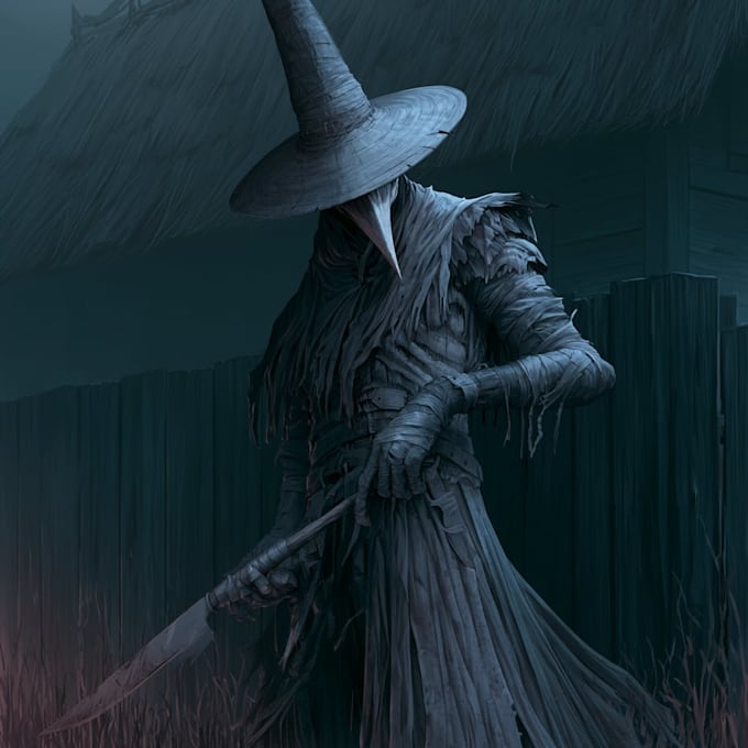 draw dark art, gothic, horror pointillism for extreme band