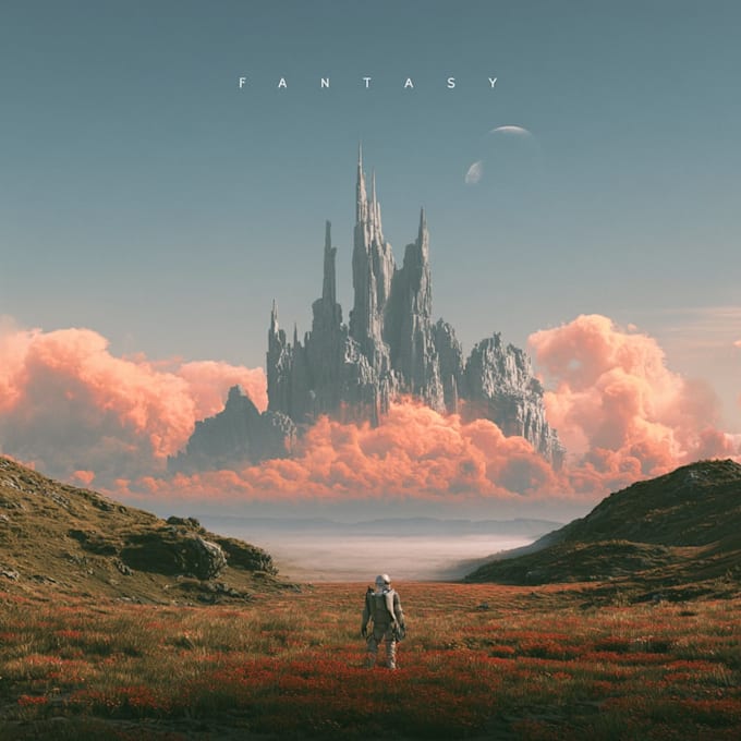 create cinematic fantasy music cover artwork