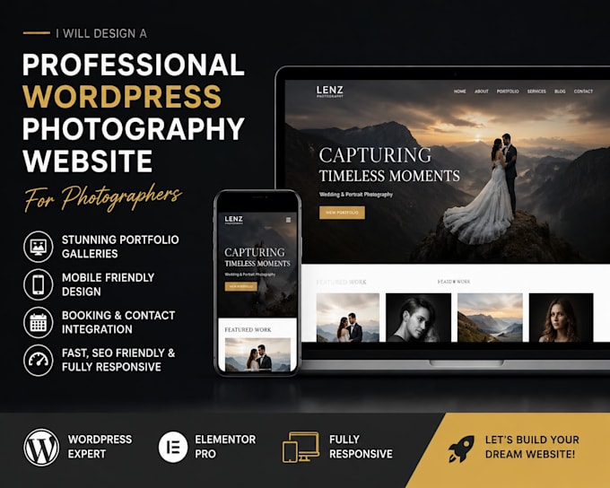design a wordpress photography website for photographers