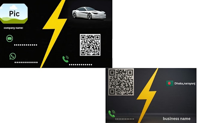 design premium 3d business card with global theme and qr code