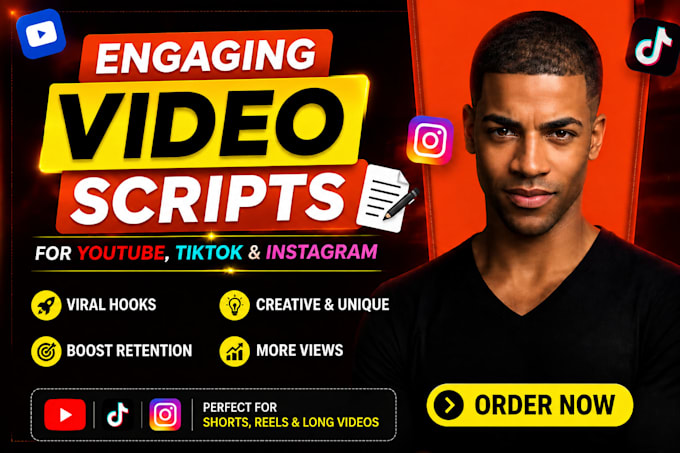 write engaging youtube, tiktok and instagram viral video scripts