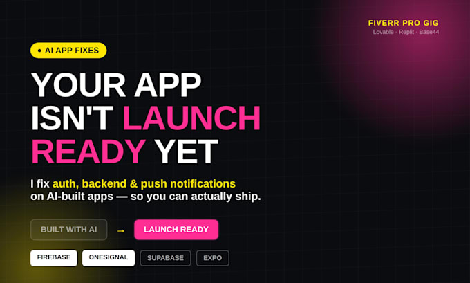 lovable replit bolt base44 wp ai web apps with postgresql supabase firebase fcm