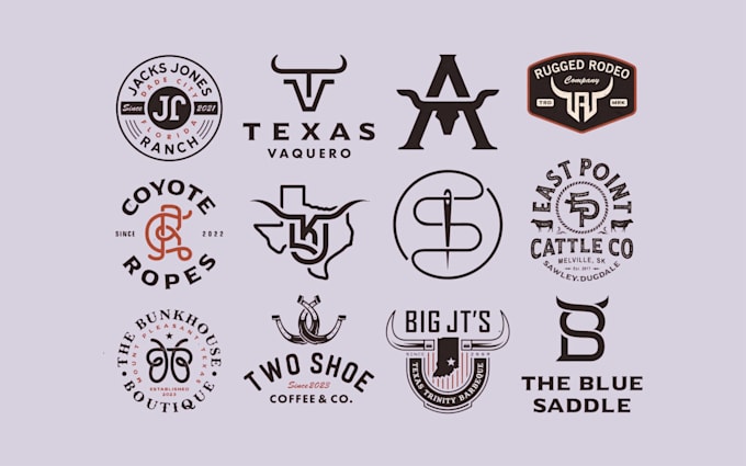 do western authentic cattle brand logo design