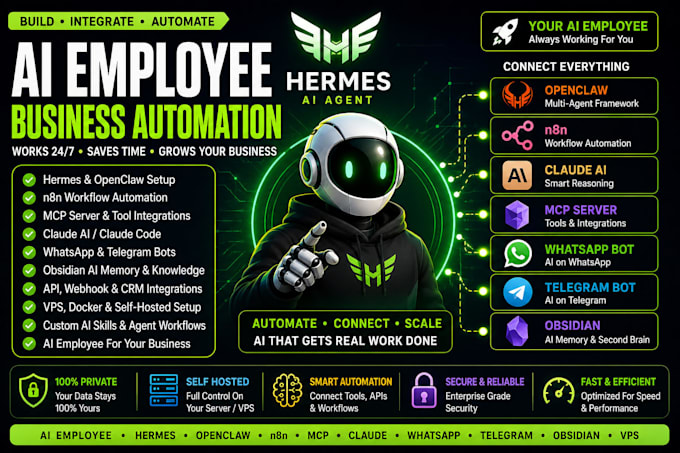 Build ai employee automation with hermes openclaw n8n claude jarvis ai ...