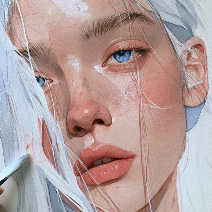 draw outstanding watercolor portrait