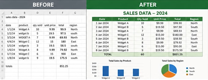 format, organise and improve your excel spreadsheet