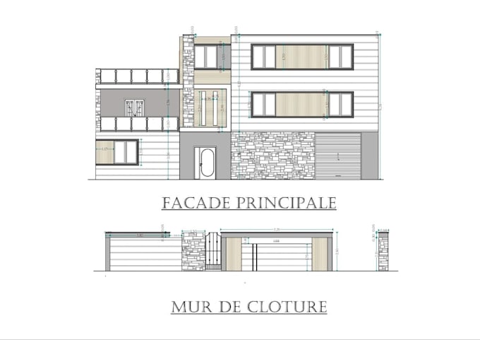 draw architectural floor plans,elevations and sections in autocad