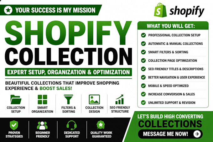 create and organize shopify product collections