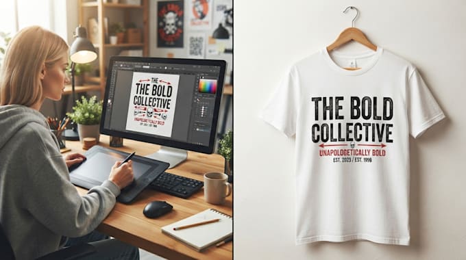 do professional t shirt design with bold custom typography