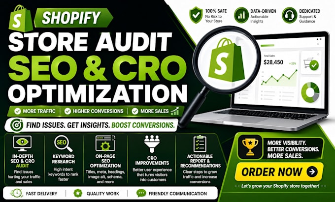 audit and optimize your shopify SEO and cro to increase organic sales