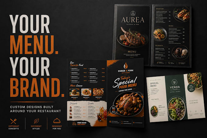 design a custom restaurant food menu