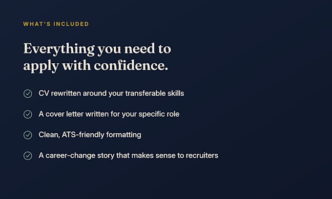 write a career change CV and cover letter